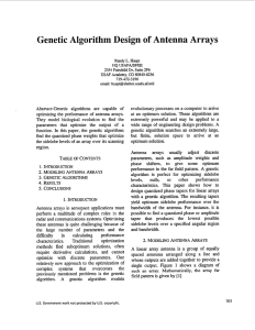 Genetic Algorithm :Design of Antenna Arrays of