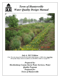 Town of Huntersville Water Quality Design Manual  July 6, 2012 Edition
