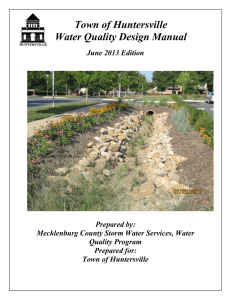 Town of Huntersville  Water Quality Design Manual