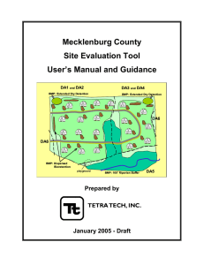 Mecklenburg County Site Evaluation Tool User’s Manual and Guidance