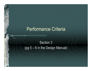 Performance Criteria Section 3 (pg 5 – 6 in the Design Manual)