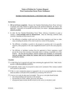 Notice of Petition for Variance Request Post-Construction Storm Water Ordinance