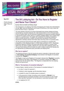 The UK Lobbying Act - Do You Have to Register