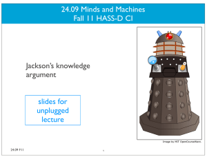 24.09 Minds and Machines Fall 11 HASS-D CI slides for unplugged
