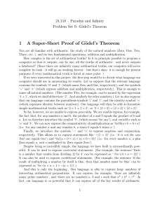 A Super-Short Proof of G¨odel’s Theorem 1 – Paradox and Inﬁnity 24.118