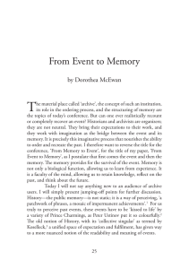 T From Event to Memory by Dorothea McEwan