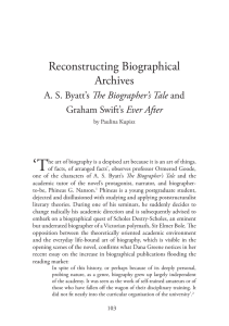 ‘T Reconstructing Biographical Archives The Biographer’s Tale