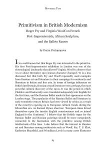 I Primitivism in British Modernism Roger Fry and Virginia Woolf on French