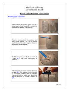 Mecklenburg County Environmental Health  How to Calibrate a Stem Thermometer