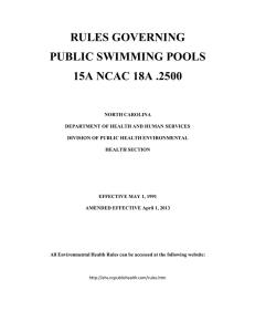 RULES GOVERNING PUBLIC SWIMMING POOLS 15A NCAC 18A .2500