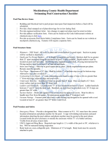 Mecklenburg County Health Department Swimming Pool Construction Checklist