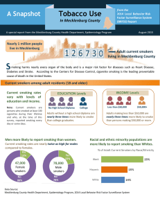 Tobacco Use A Snapshot In Mecklenburg County Adult current smokers