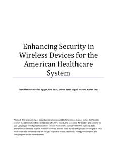 Enhancing Security in Wireless Devices for the American Healthcare System