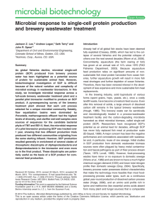 Microbial response to single-cell protein production and brewery wastewater treatment