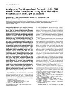 Analysis of Self-Assembled Cationic Lipid Gene Carrier Complexes Using Flow Field-Flow