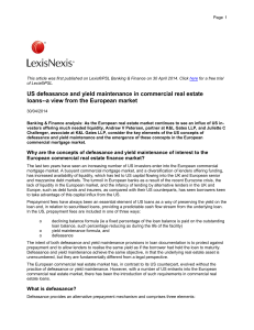 US defeasance and yield maintenance in commercial real estate