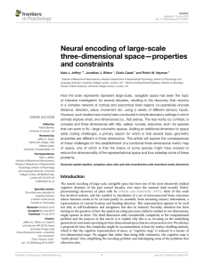 Neural encoding of large-scale three-dimensional space—properties and constraints Jonathan J. Wilson