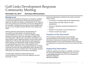 Golf Links Development Response Community Meeting Background