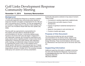Golf Links Development Response Community Meeting Background