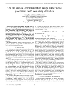 the critical communication placement with densities On