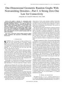 One-Dimensional Geometric Random Graphs With Nonvanishing Densities—Part I: A Strong Zero-One