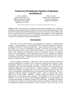 Toward an Evolutionary System of Systems Architecture