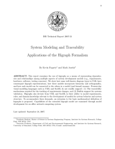 System Modeling and Traceability Applications of the Higraph Formalism By Kevin Fogarty