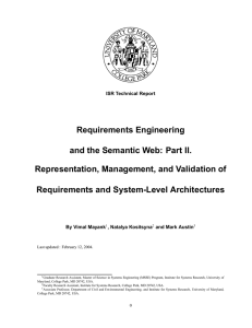 Requirements Engineering and the Semantic Web: Part II. Requirements and System-Level Architectures