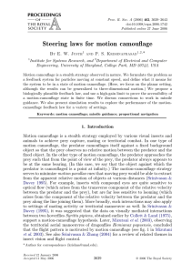 Steering laws for motion camouﬂage * B E. W. J