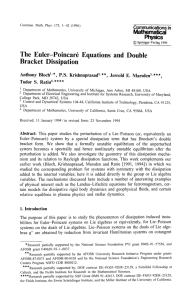 The Euler-Poincare Equations and Double Bracket Dissipation Mathematical Physics