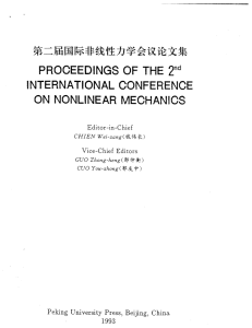 PROCEEDINGS OF THE 2nd INTERNATiONAL CONFERENCE ON NONLINEAR MECHANICS
