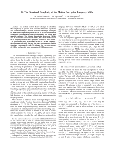 On The Structural Complexity of the Motion Description Language MDLe