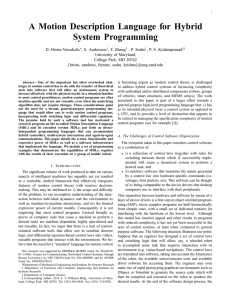 A Motion Description Language for Hybrid System Programming