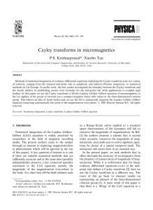 Cayley transforms in micromagnetics P.S. Krishnaprasad*, Xiaobo Tan