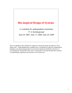 Bio-inspired Design of Systems