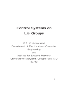 Control Systems on Lie Groups