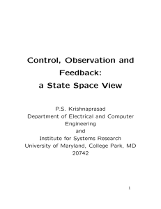 Control, Observation and Feedback: a State Space View