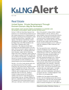 Real Estate United States:  Private Development Through Eminent Domain May Be Permissible
