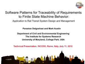Software Patterns for Traceability of Requirements to Finite State Machine Behavior: