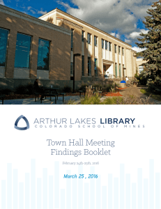 Town Hall Meeting Findings Booklet ARTHUR LAKES
