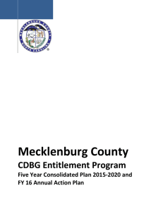 Mecklenburg County  CDBG Entitlement Program Five Year Consolidated Plan 2015-2020 and