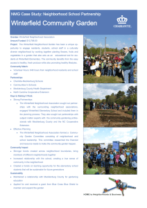 Winterfield Community Garden  NMG Case Study: Neighborhood School Partnership