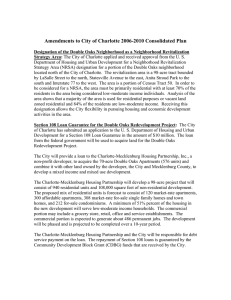 Amendments to City of Charlotte 2006-2010 Consolidated Plan