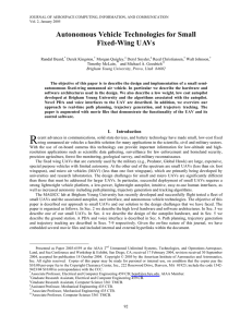 Autonomous Vehicle Technologies for Small Fixed-Wing UAVs