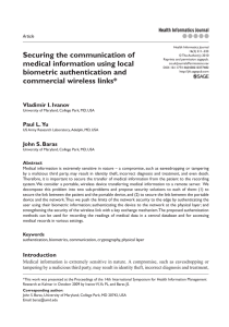 Securing the communication of medical information using local Article