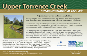 Upper Torrence Creek Stream restoration at The Park