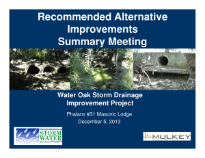 Recommended Alternative Improvements Summary Meeting Water Oak Storm Drainage
