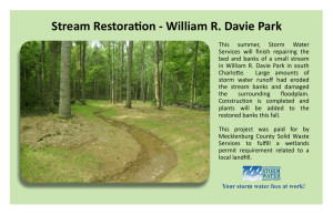 Stream Restoration - William R. Davie Park