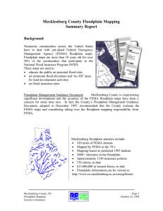 Mecklenburg County Floodplain Mapping Summary Report Background