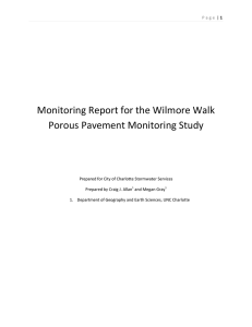 Monitoring Report for the Wilmore Walk Porous Pavement Monitoring Study